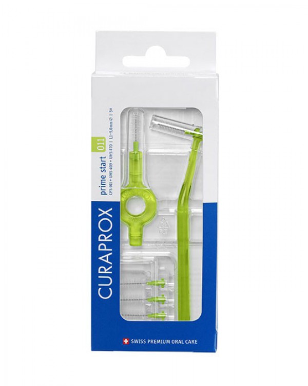 Curaprox Prime Plus Handy Kit Escovilhão interdental CPS 11 (x5 unidades) com Cabo UHS 409