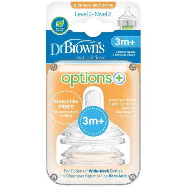 Dr Browns Tetina Larga_ Nível 2 (x2 unidades)