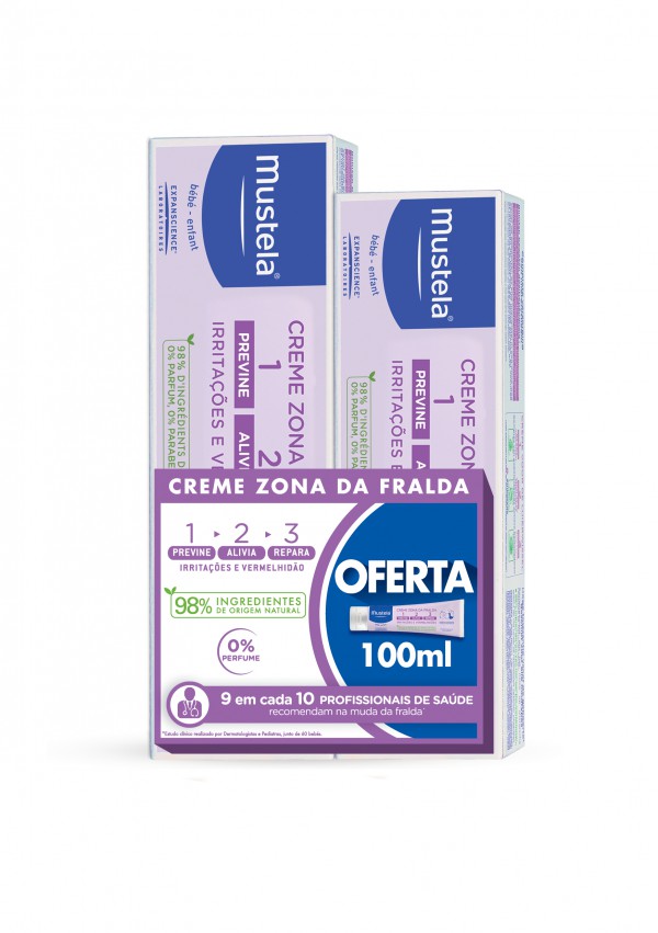 Mustela Bebé Creme Zona Fralda 123  -150 ml + Oferta 2ª Embalagem - 100 ml