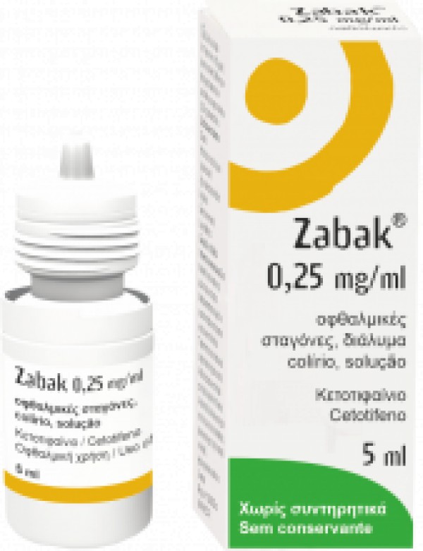 Zabak , 0.25 mg/ml Frasco conta-gotas solução colirio - 5ml