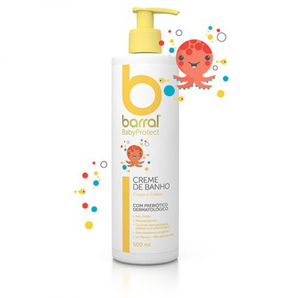 Barral Babyprotect Creme Banho Pele Atópica - 500ml