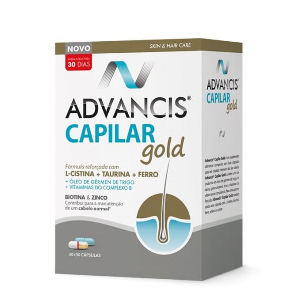 Advancis Capilar Gold Cápsulas Azuis (x30 unidades) + Cápsulas Brancas (x30 unidades)
