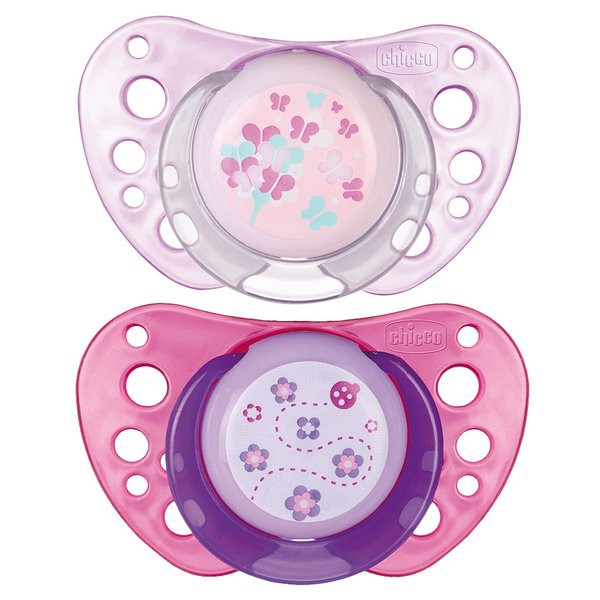 Chicco Chupeta Physio Air Rosa Silicone 0-6m (x2 unidades)