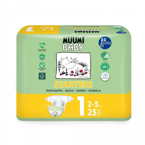 Muumi Fralda_ Tam.1_ 2-5kg (x25 unidades)