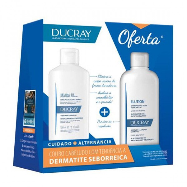 Ducray Kelual DS Champô anticaspa anti-recidiva - 100ml + Oferta  Elution Champô suave equilibrante - 200ml