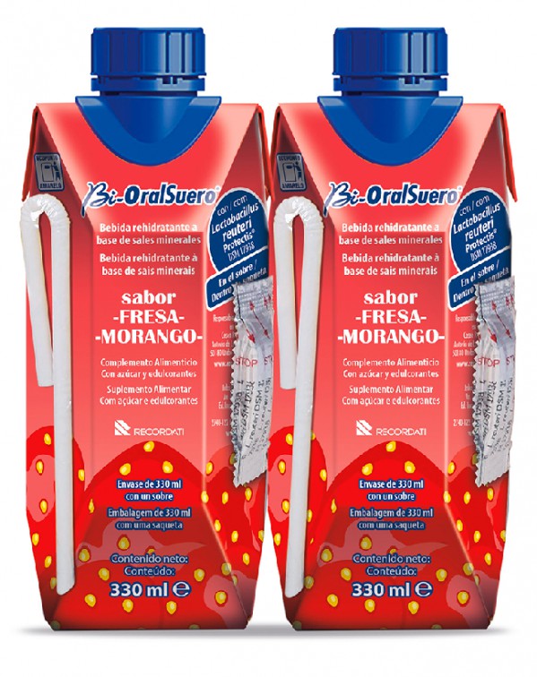 Bi-Oralsuero Solução Oral_Morango -  330ml (x2 unidades)