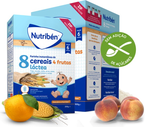 Nutriben Farinhas 8 Cereais 4 Frutas Láctea - 250g
