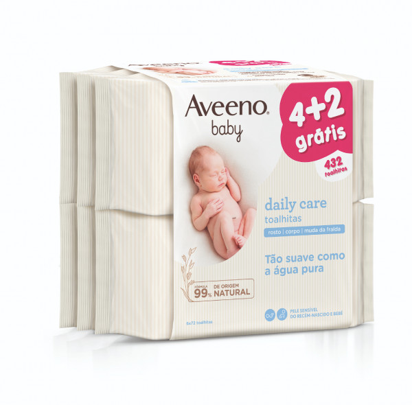 Aveeno Baby Toalhita Limpeza (x72 unidades) PACK 6 embalagens