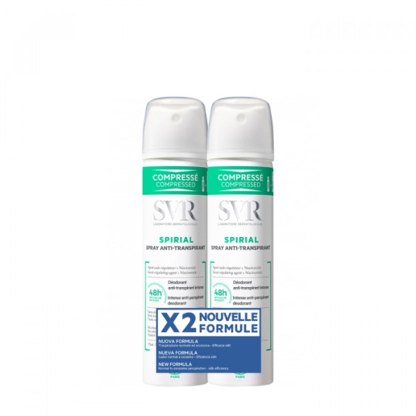 SVR Spirial Spray Desodorizante Antitranspirante Intensivo - 75ml  (Pack Duplo)