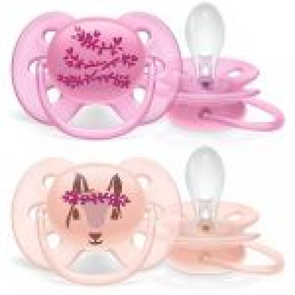 Philips Avent Chupeta_Ultra Soft_ Decorada_6-18M_ Girl (x2 unidades)