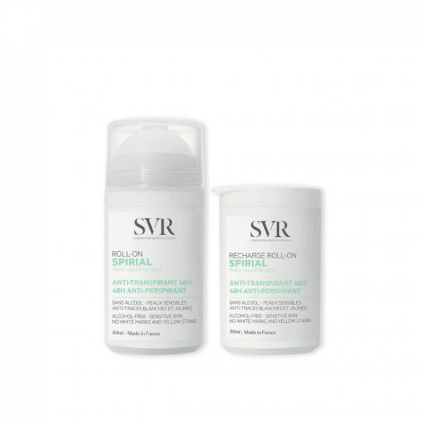 SVR Spirial Desodorizante Roll-On Antitranspirante 48H - 50ml + Oferta Recarga - 50ml