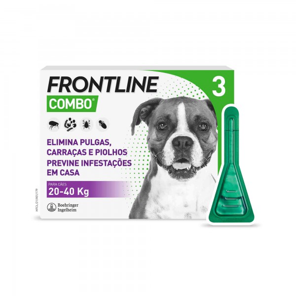 Frontline Combo Solução Cão_ 20-40kg - 2,68ml (x3 unidades)
