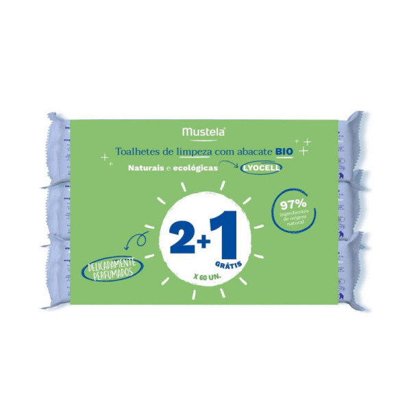 Mustela Bebe Toalhetes Limpeza Perfumes (x60 unidades) Pack Triplo