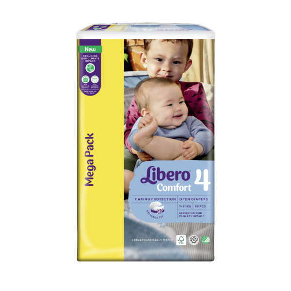 Libero Comfort_Tamanho 4_ 7-11Kg (x80 fraldas)