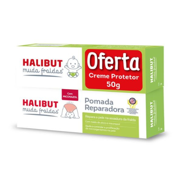 Halibut Muda Fralda Pomada - 50g + Oferta Creme Protetor - 50g