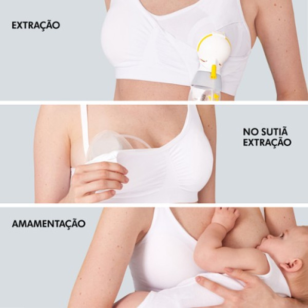 Medela Soutien Amamentação/Extração  3 em 1_ Branco_ Tam. XL