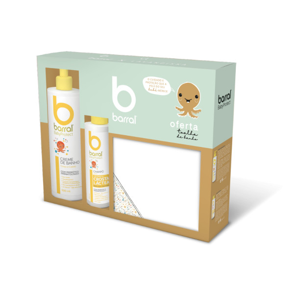 Barral Babyprotect Creme Banho - 500ml + Champô - 200ml  +Oferta Toalha