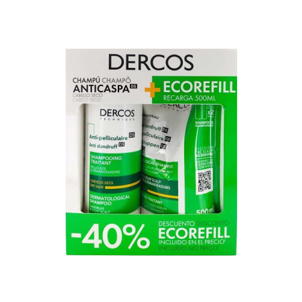 Dercos Champô Caspa Seca (Pack 400ml + Refill 500ml)