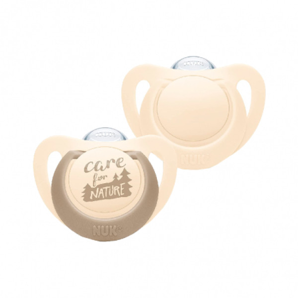 Nuk Nature Chupeta Silicone_ Tam. 2_6-18M_Bege (x2 unidades)