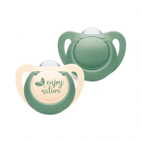 Nuk Nature Chupeta Silicone_ Tam. 2_ 6-18M_ Verde (x2 unidades)