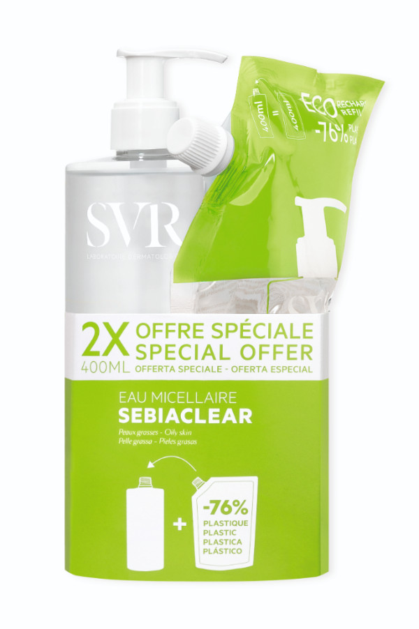 SVR Sebiaclear Agua Micelar - 400ml+ Recarga -400ml