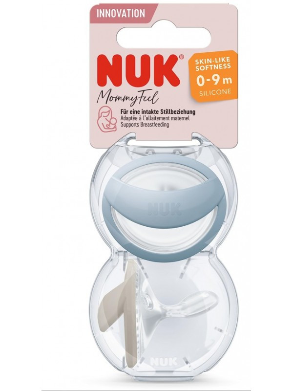 Nuk Mommy Feel Chupeta Silicone_ 0-9M_ Azul (x2 unidades)