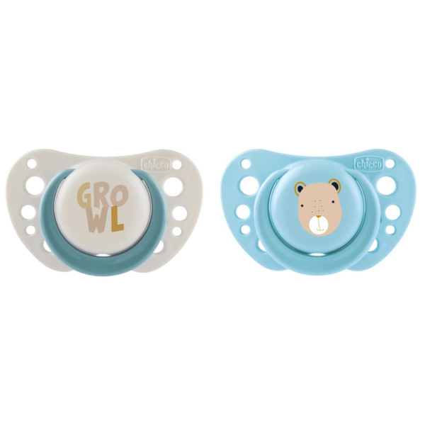 Chicco Chupeta Physio Air_ Azul_ 2-6M (x2 unidades)