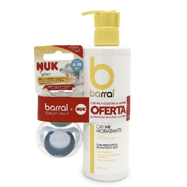 Barral Babyprotect Creme Hidratante - 400ml + Oferta Nuk Chupetas (x2 unidades)