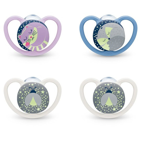 Nuk Space Night Chupeta Silicone_ T3 (x2 unidades)