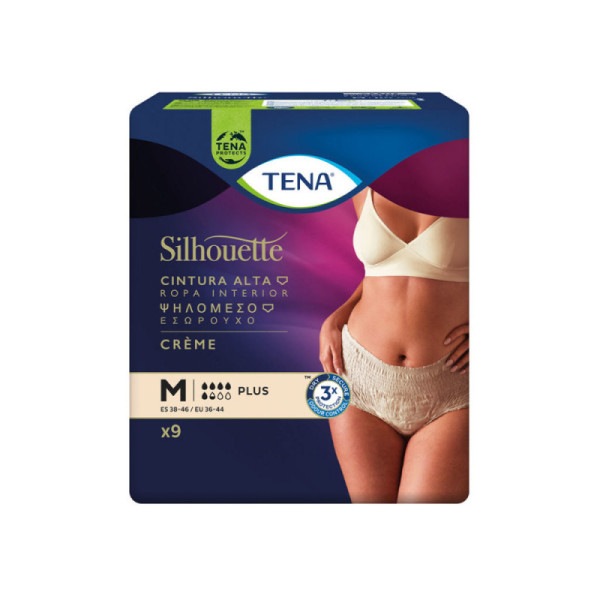 Tena Silhouette Cueca_ Creme_Tam M _ Cintura Alta (x9 unidades)