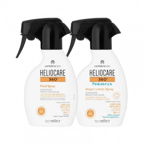 Heliocare 360 Fluid Spray + Peditric Atopic Lotion Spray  (Pack Especial)