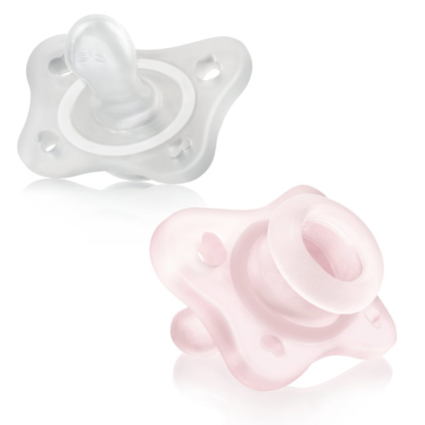 Chicco Chupeta Mini Soft_ Rosa_ 0-2M (Pack Duplo)