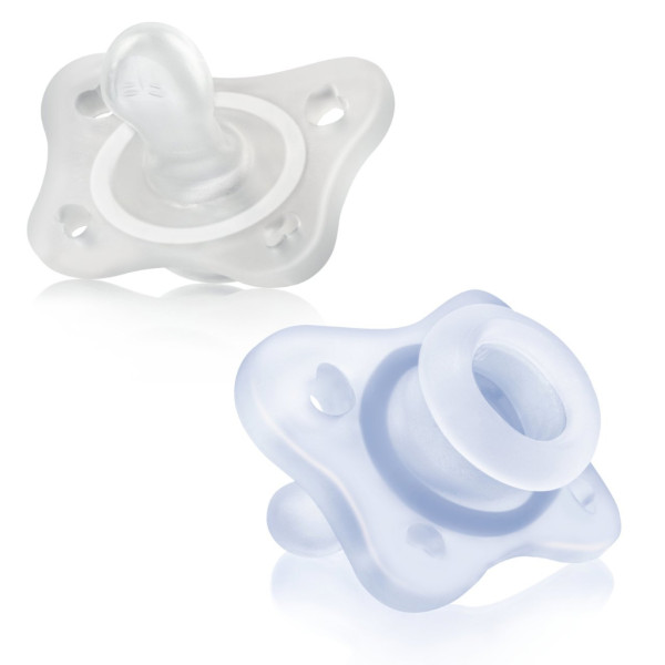 Chicco Chupeta Mini Soft _ Azul _ 0-2M (Pack Duplo)