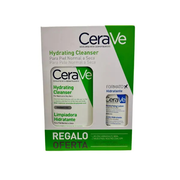 Cerave Creme Hidratante Limpeza - 473ml + Loção Hidratante - 88ml + 2 amostras Loção SPF50