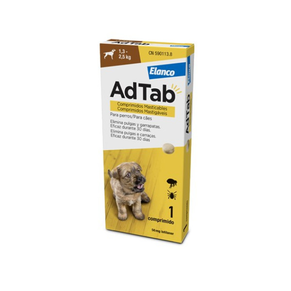 Adtab  Cão 1,3-2,5Kg - 56mg (x3 comprimidos)