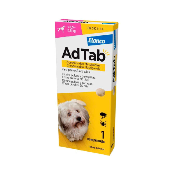 Adtab Cão >2,5-5,5Kg -  112mg (x3 comprimidos)