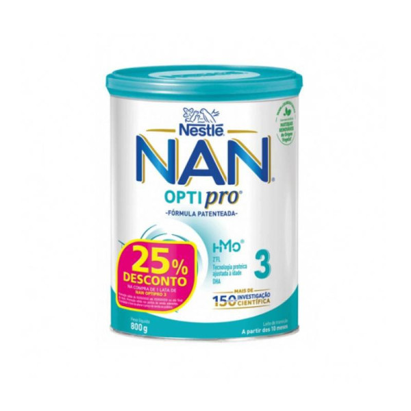 Nan Optipro 3 Leite Crescimento 12M+ - 800g (Preço Especial)