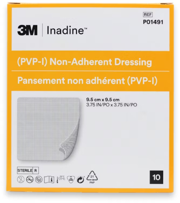 Inadine Compressa Iodopovidona - 9,5x9,5cm (x25 unidades)