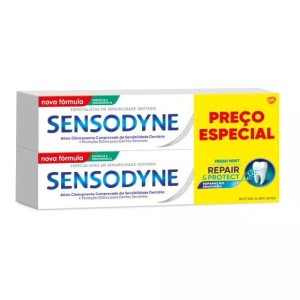 Sensodyne Repair & Protect Pasta Dentífrica Fresh Mint  - 75ml (DUO c/Preço Especial)