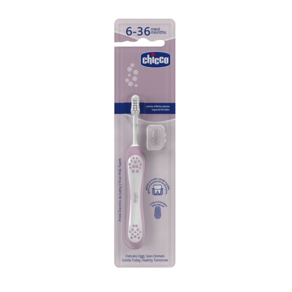 Chicco Escova Primeiros Dentes_ Lilás_ 6-36M