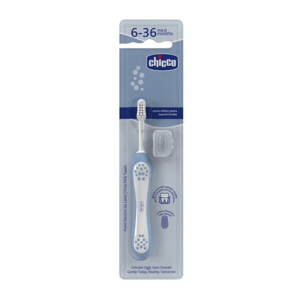 Chicco Escova Primeiros Dentes_ Azul_ 6-36M