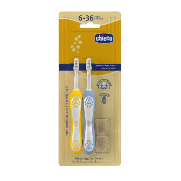 Chicco Escova Dentes Azul_ 6-36M (Pack Duplo)