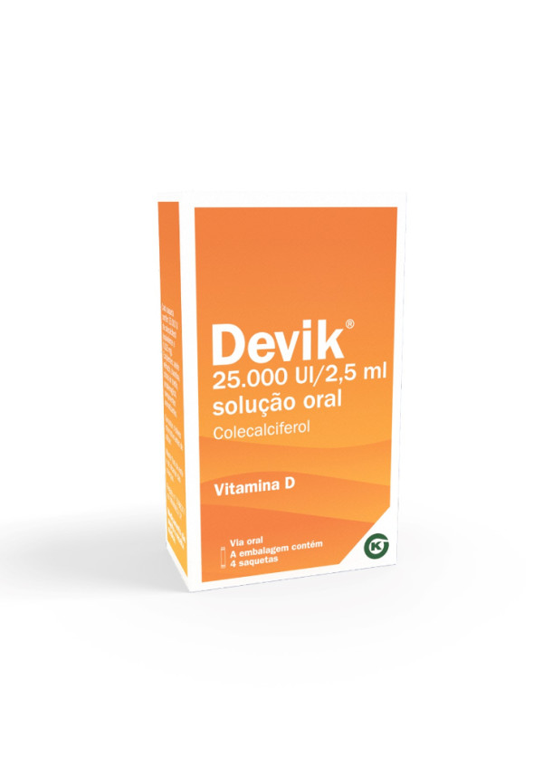 Devik , 25000 U.i./2.5 Ml (x4 saquetas)