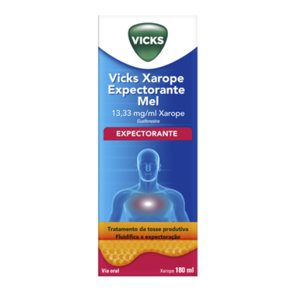 Vicks Xarope Expectorante Mel 13,33 mg/ml- (180Ml)