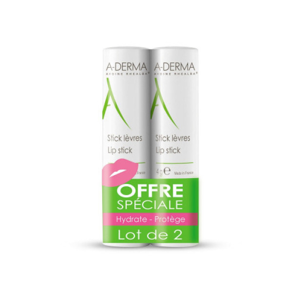 A-Derma Stick Labial - 4g (Pack Duplo)