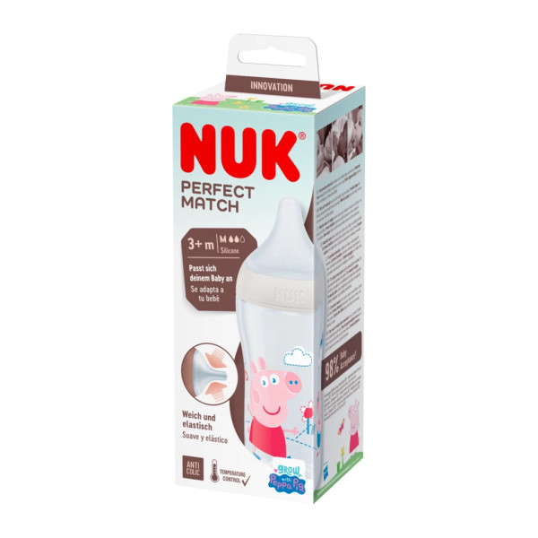 Nuk Perfect Match Biberão Silicone_ Fluxo M_ Peppa - 260ml