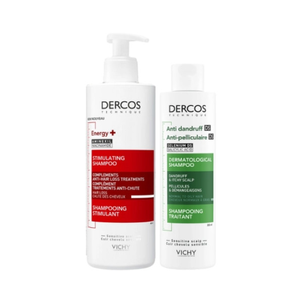 Dercos Champô Estimulante -400ml + Champô Anticaspa Cabelo Normal a Oleoso - 200ml Dercos Champô Estimulante -400ml + Champô Anticaspa Cabelo Normal a Oleoso - 200ml