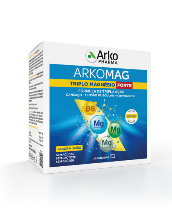 Arkomag Triplo Magnésio Forte (x20 saquetas)