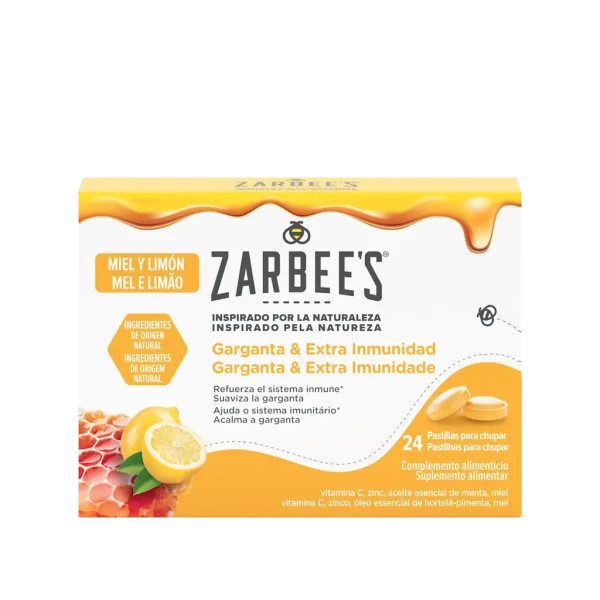Zarbee's Garganta & Extra Imunidade Mel/Limão (x24 pastilhas) Zarbee's Garganta & Extra Imunidade Mel/Limão (x24 pastilhas)
