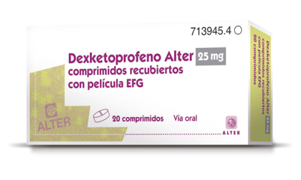 Dexcetoprofeno Alter Mg, 25 Mg Blister x 20 Unidade(S) Comp Revest Pelic Dexcetoprofeno Alter Mg, 25 Mg Blister x 20 Unidade(S) Comp Revest Pelic